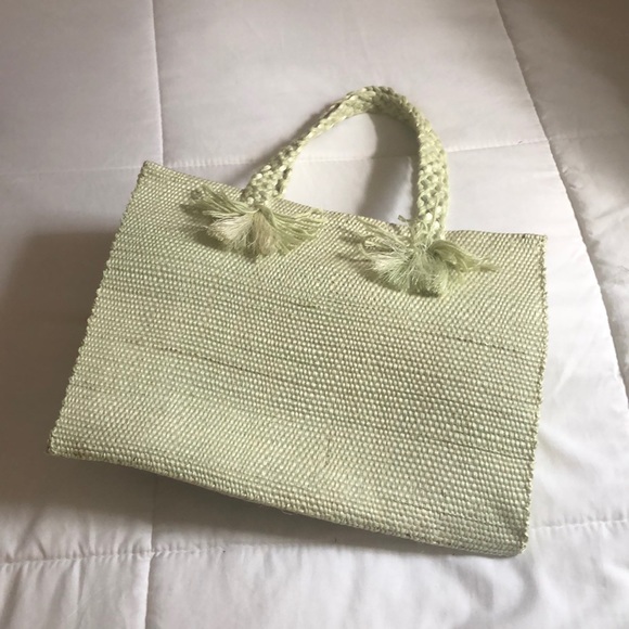 Boheme Goods Handbags - Boheme Goods Mint Green Straw Market Tote